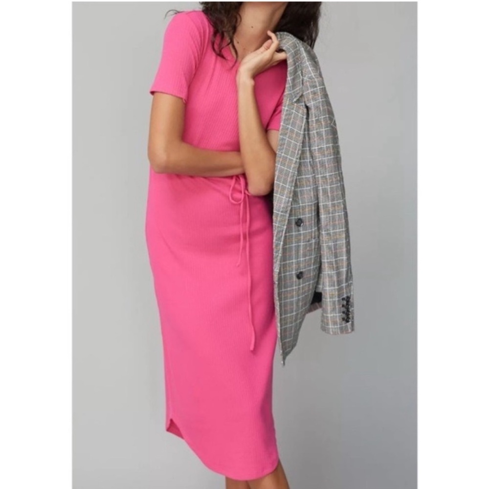 NWT Anthropologie Sz L Ribbed Midi Dress Saturday Sunday